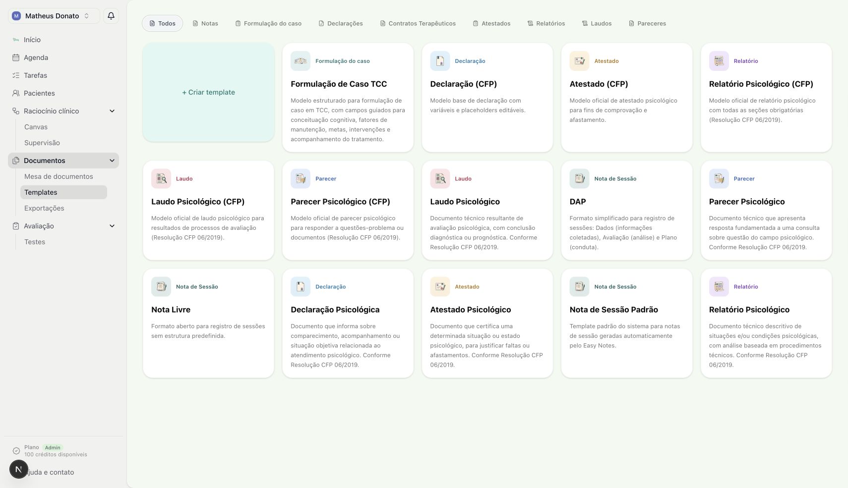 Biblioteca de templates